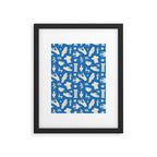 Ancient blue greek statue doodle pattern Framed Art Print Gallery Image 6