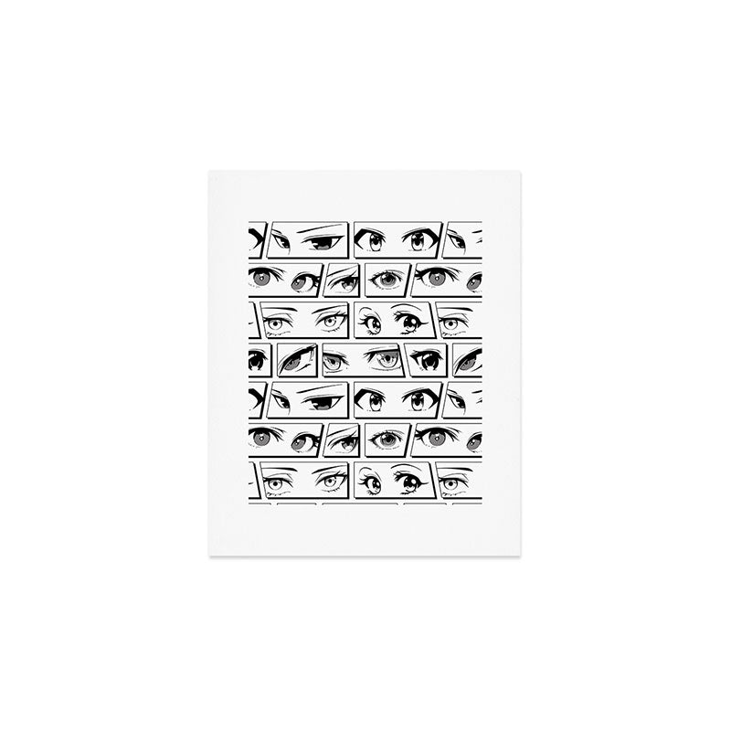Anime eye cartoon comic art pattern Art Print Gallery Image 1