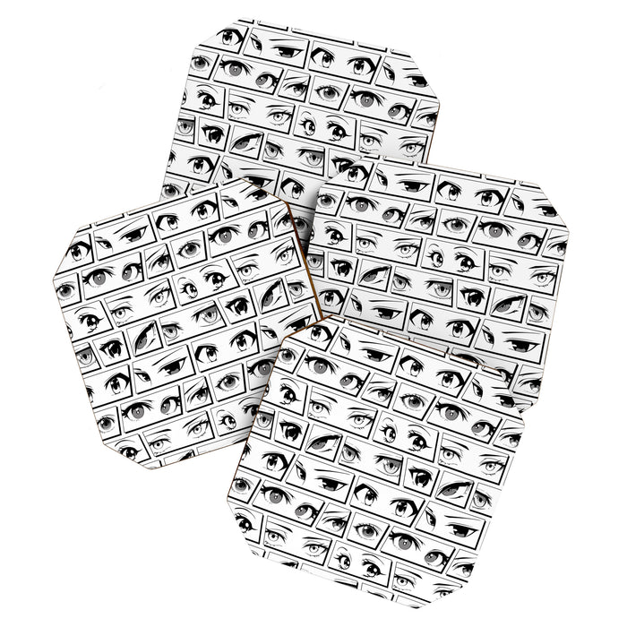 Anime eye cartoon comic art pattern Coaster Gallery Image 1