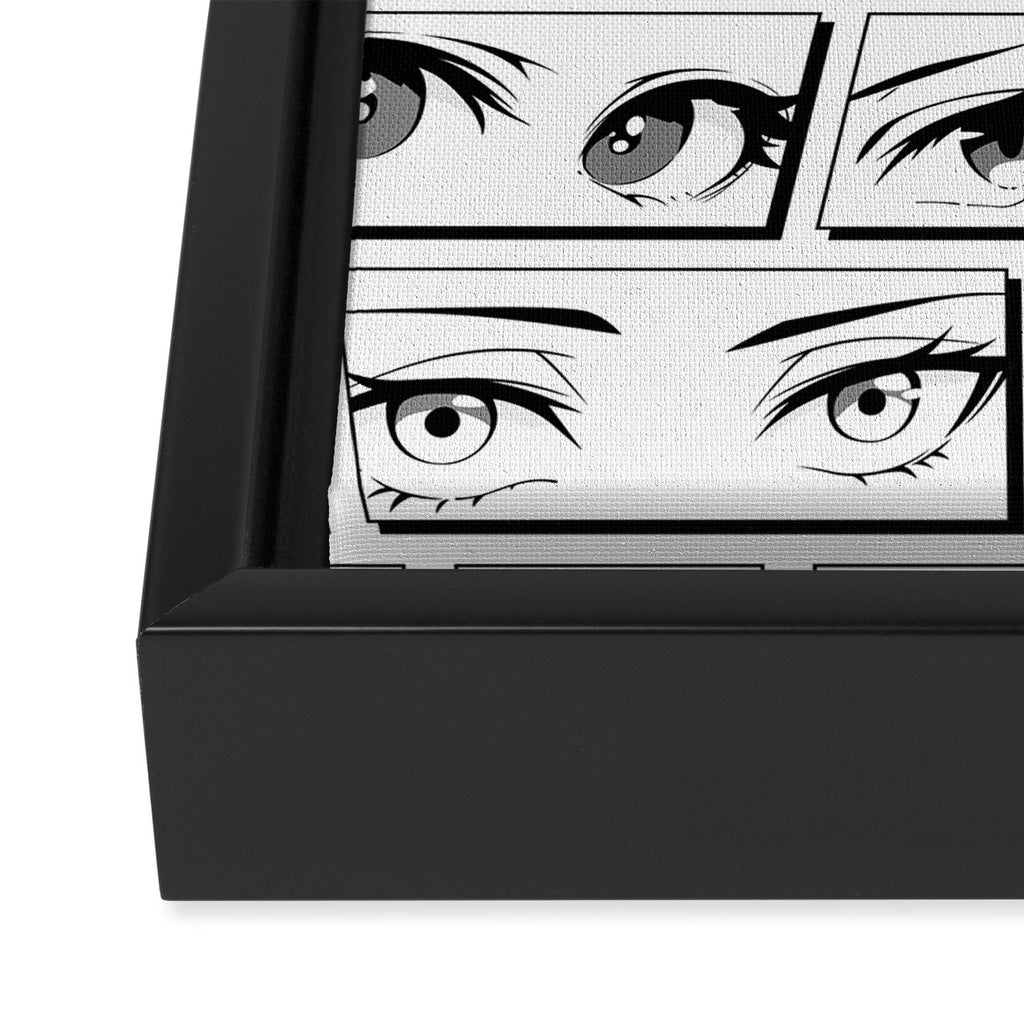 Anime eye cartoon comic art pattern Framed Canvas Print Gallery Image 3