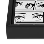 Anime eye cartoon comic art pattern Framed Canvas Print Gallery Image 3