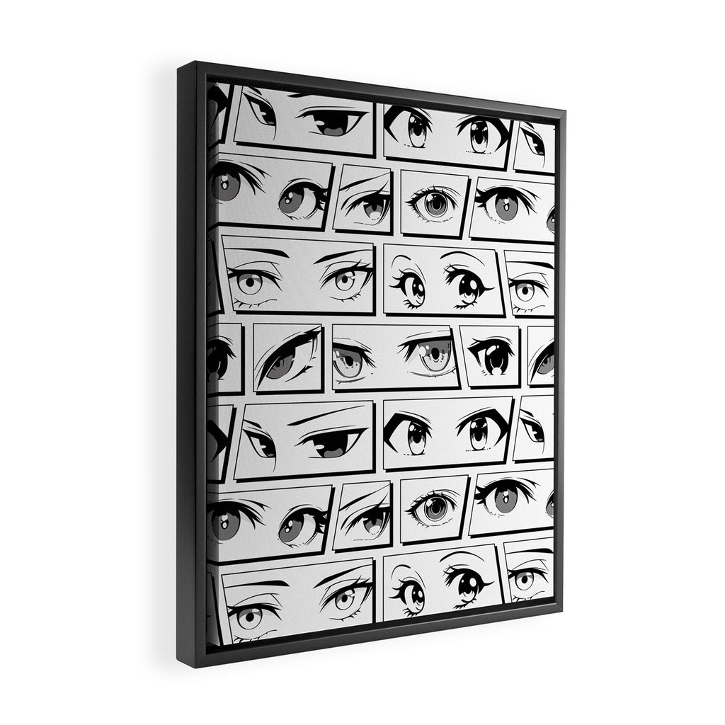 Anime eye cartoon comic art pattern Framed Canvas Print Gallery Image 2