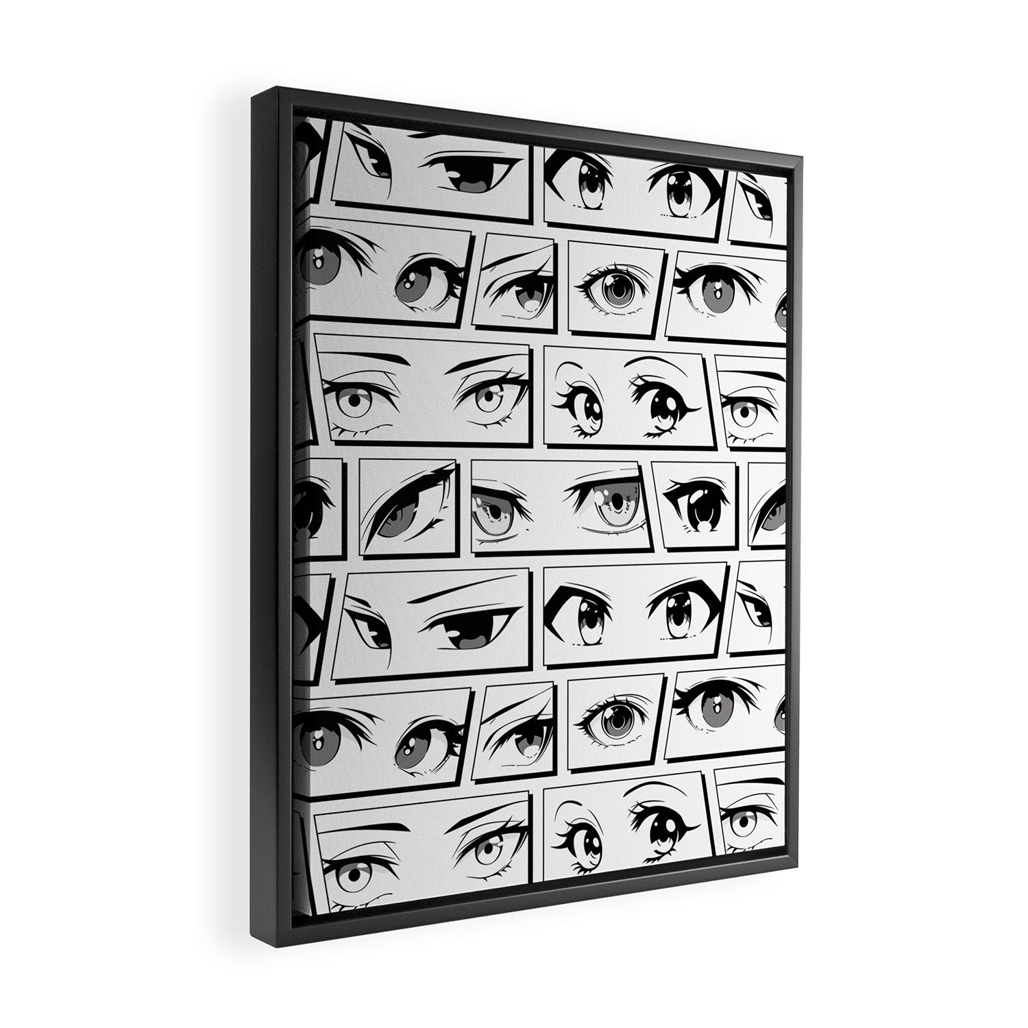 Anime eye cartoon comic art pattern Framed Canvas Print Gallery Image 2