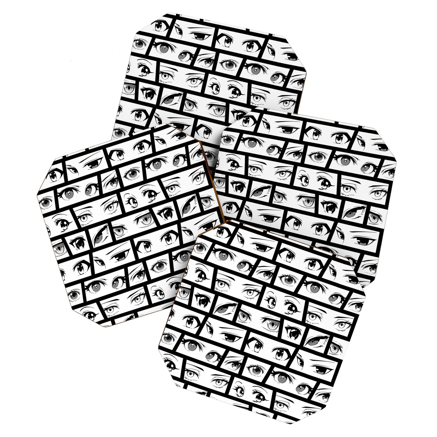Anime eye cartoon comic art pattern Coaster Gallery Image 1