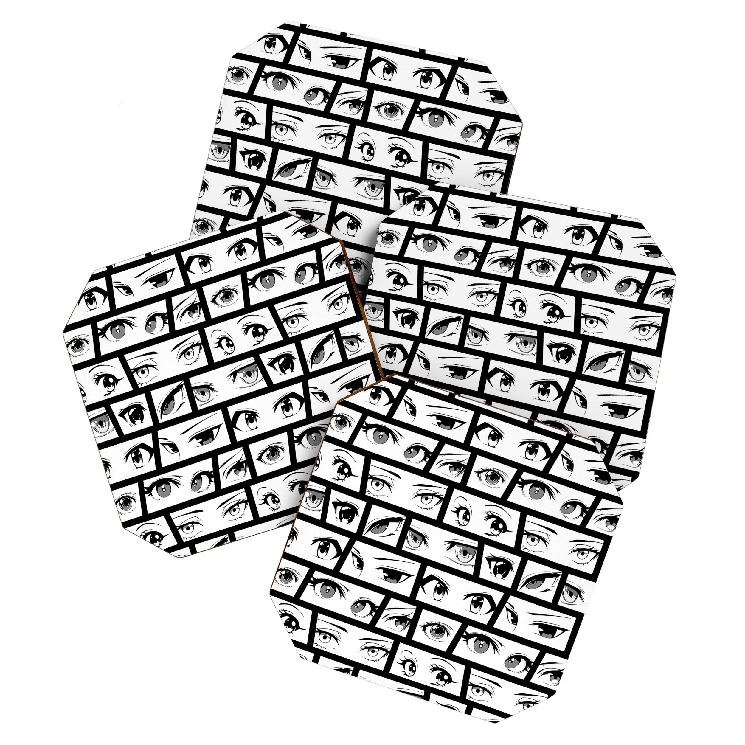 Anime eye cartoon comic art pattern Coaster Gallery Image 1