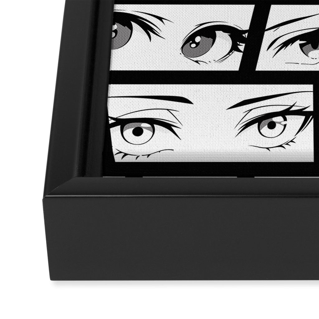 Anime eye cartoon comic art pattern Framed Canvas Print Gallery Image 3