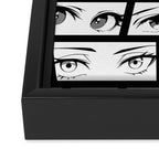 Anime eye cartoon comic art pattern Framed Canvas Print Gallery Image 3