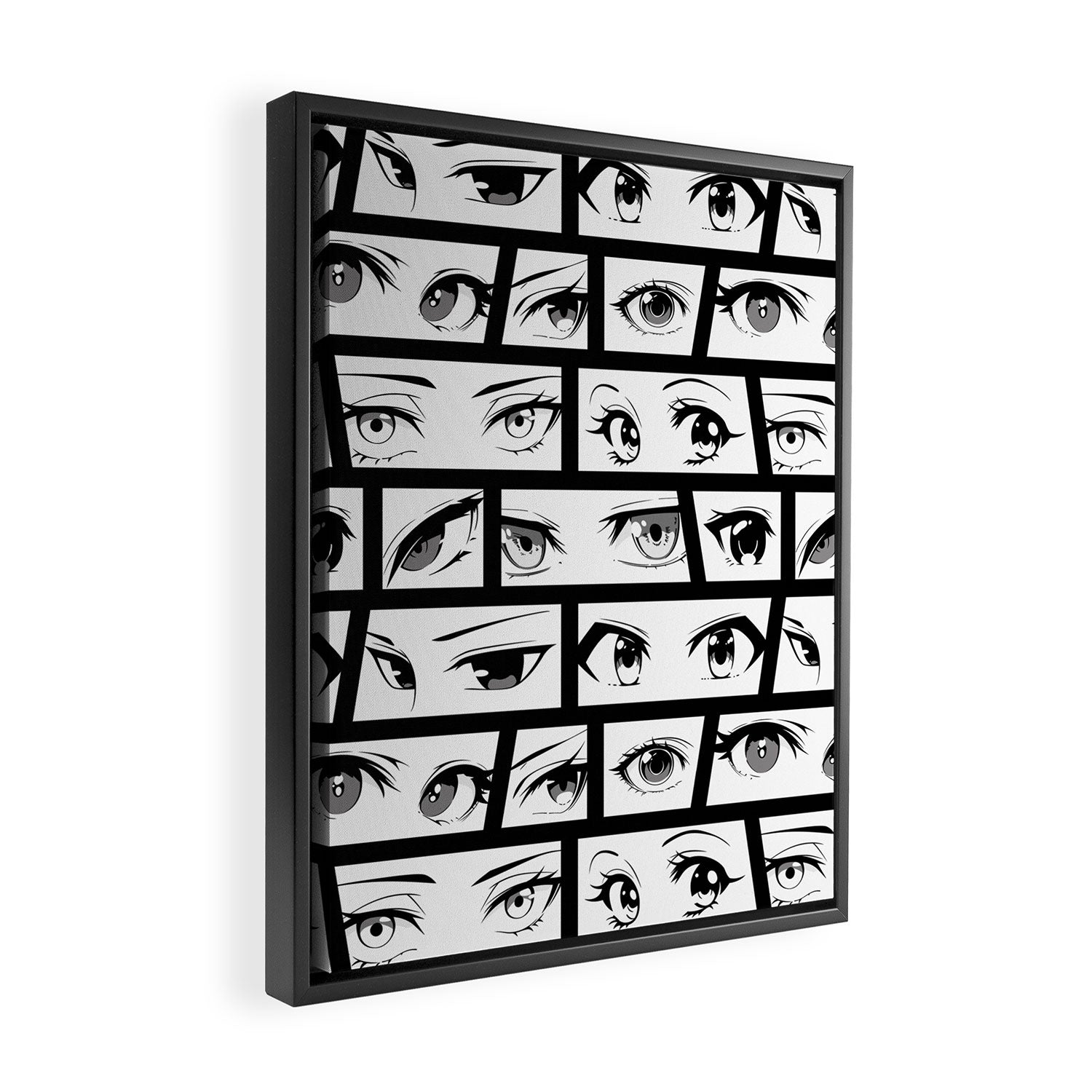 Anime eye cartoon comic art pattern Framed Canvas Print Gallery Image 2