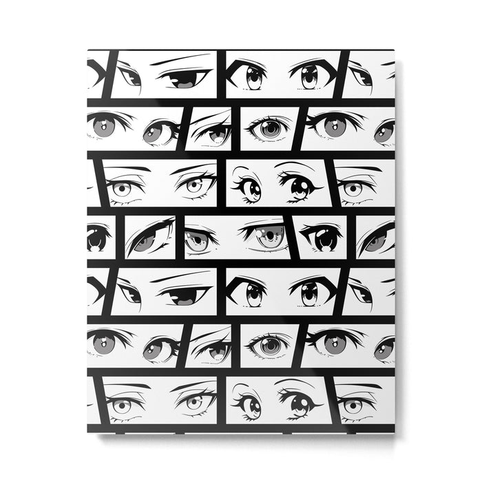 Anime eye cartoon comic art pattern Metal Print Gallery Image 1