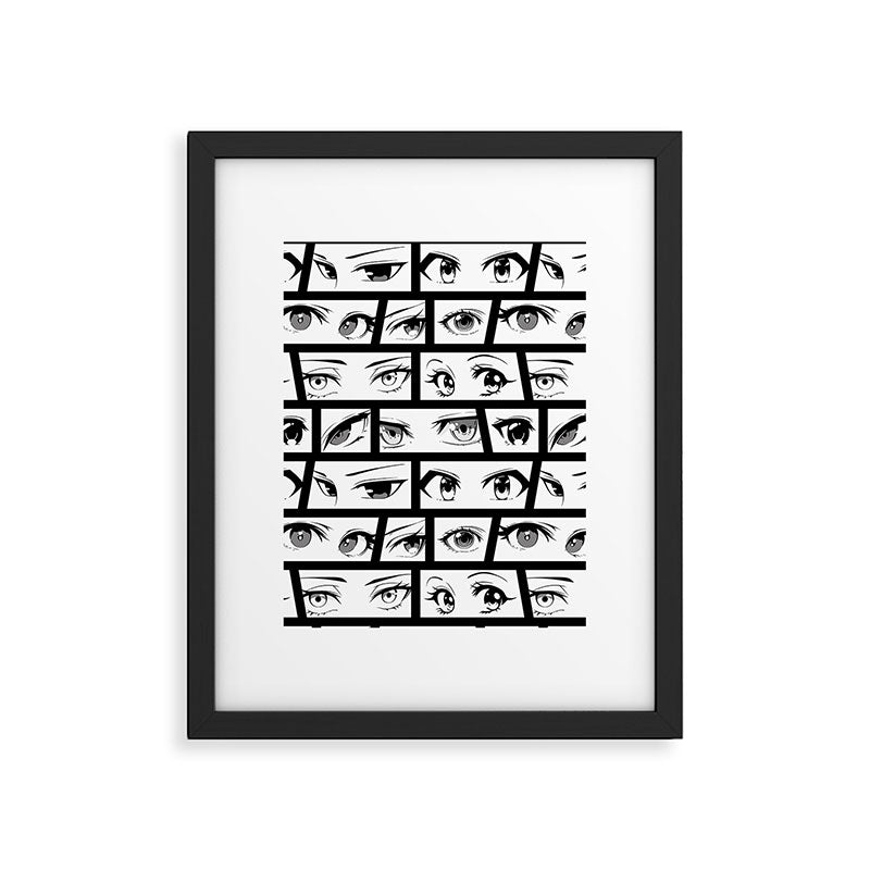 Anime eye cartoon comic art pattern Framed Art Print Gallery Image 6