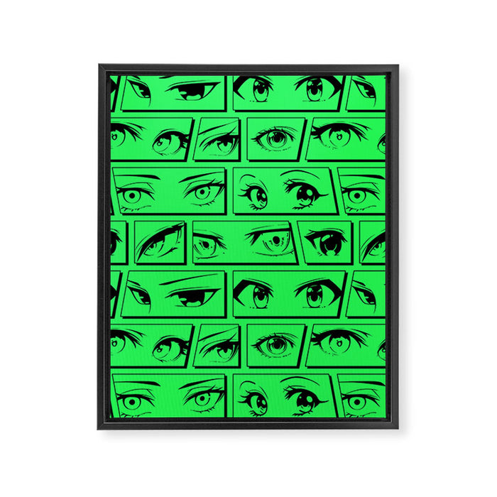 Anime eye cartoon comic art pattern Framed Canvas Print Gallery Image 1
