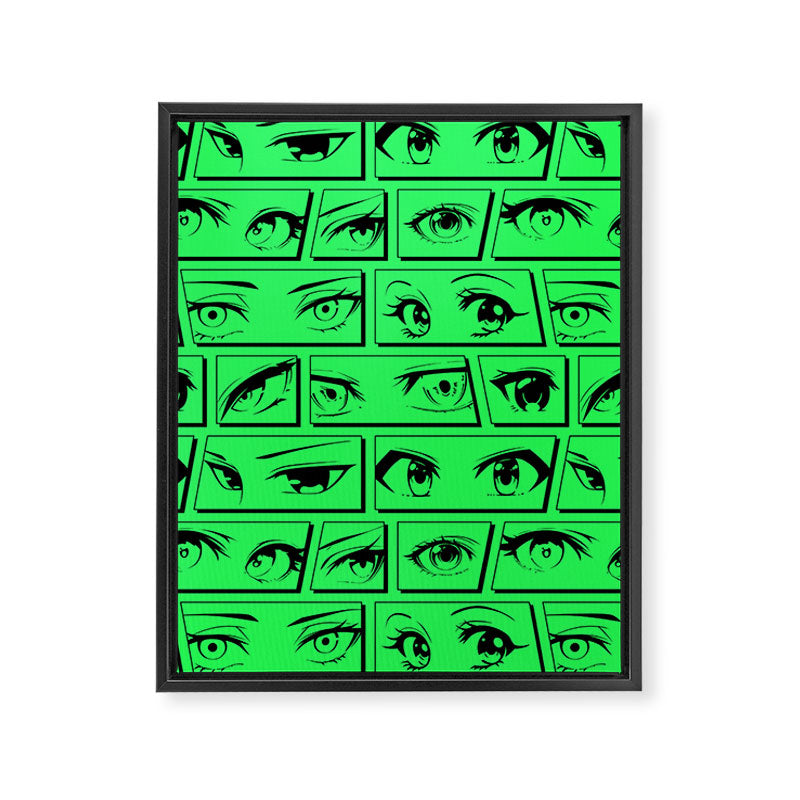 Anime eye cartoon comic art pattern Framed Canvas Print Gallery Image 8