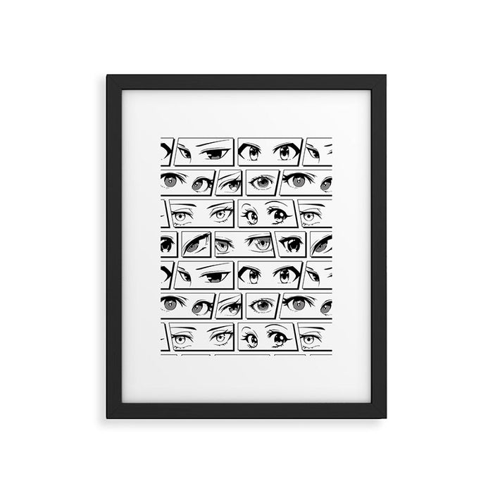 Anime eye cartoon comic art pattern Framed Art Print Gallery Image 1