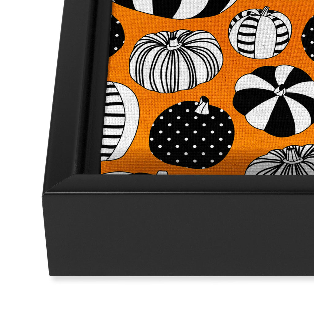 Autumn pumpkin harvest art pattern Framed Canvas Print Gallery Image 3