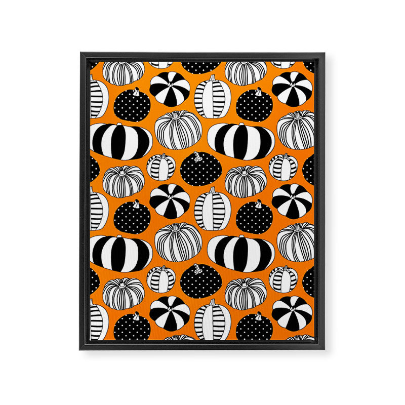 Autumn pumpkin harvest art pattern Framed Canvas Print Gallery Image 8