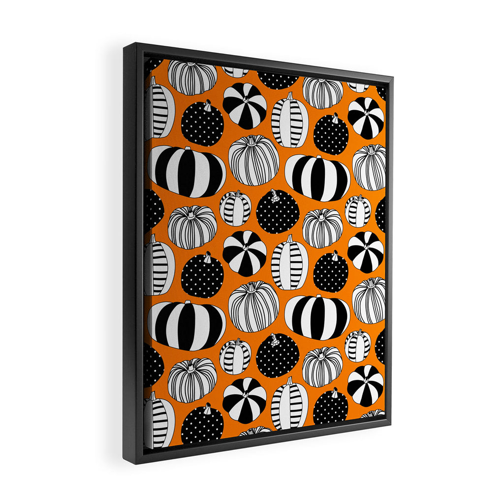 Autumn pumpkin harvest art pattern Framed Canvas Print Gallery Image 2