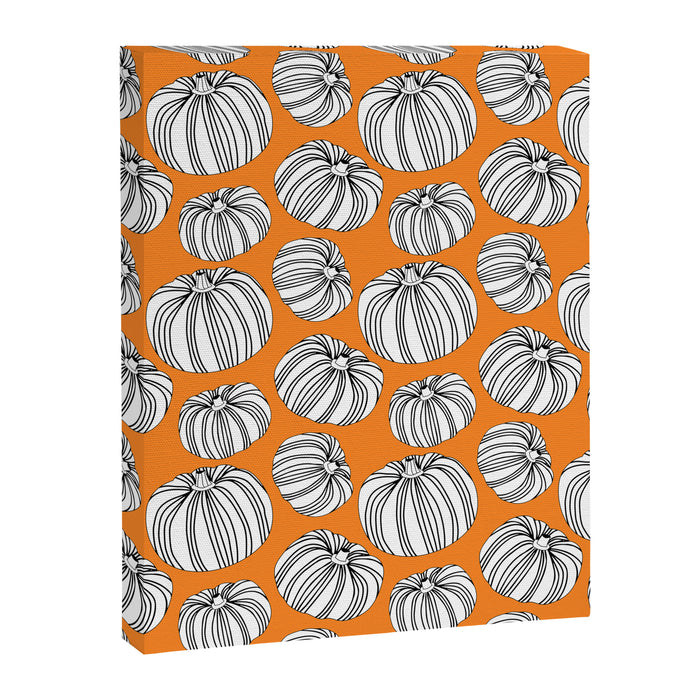 Autumn pumpkin vegetable art pattern Canvas Print Gallery Image 1
