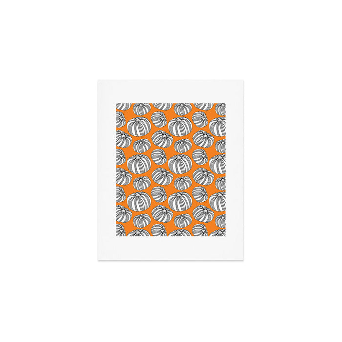 Autumn pumpkin vegetable art pattern Art Print Gallery Image 1