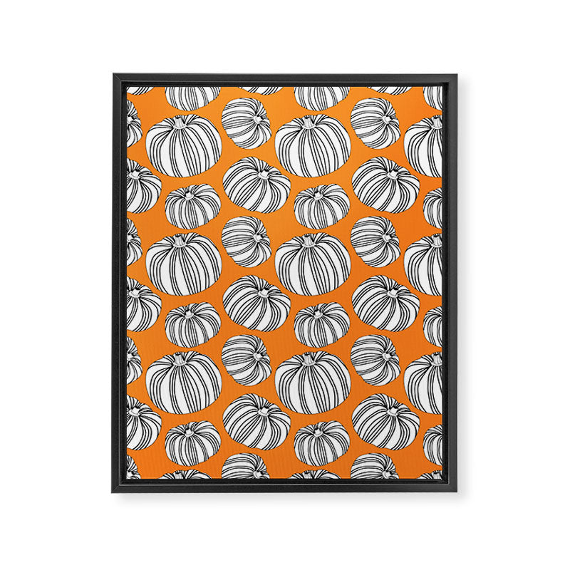 Autumn pumpkin vegetable art pattern Framed Canvas Print Gallery Image 8