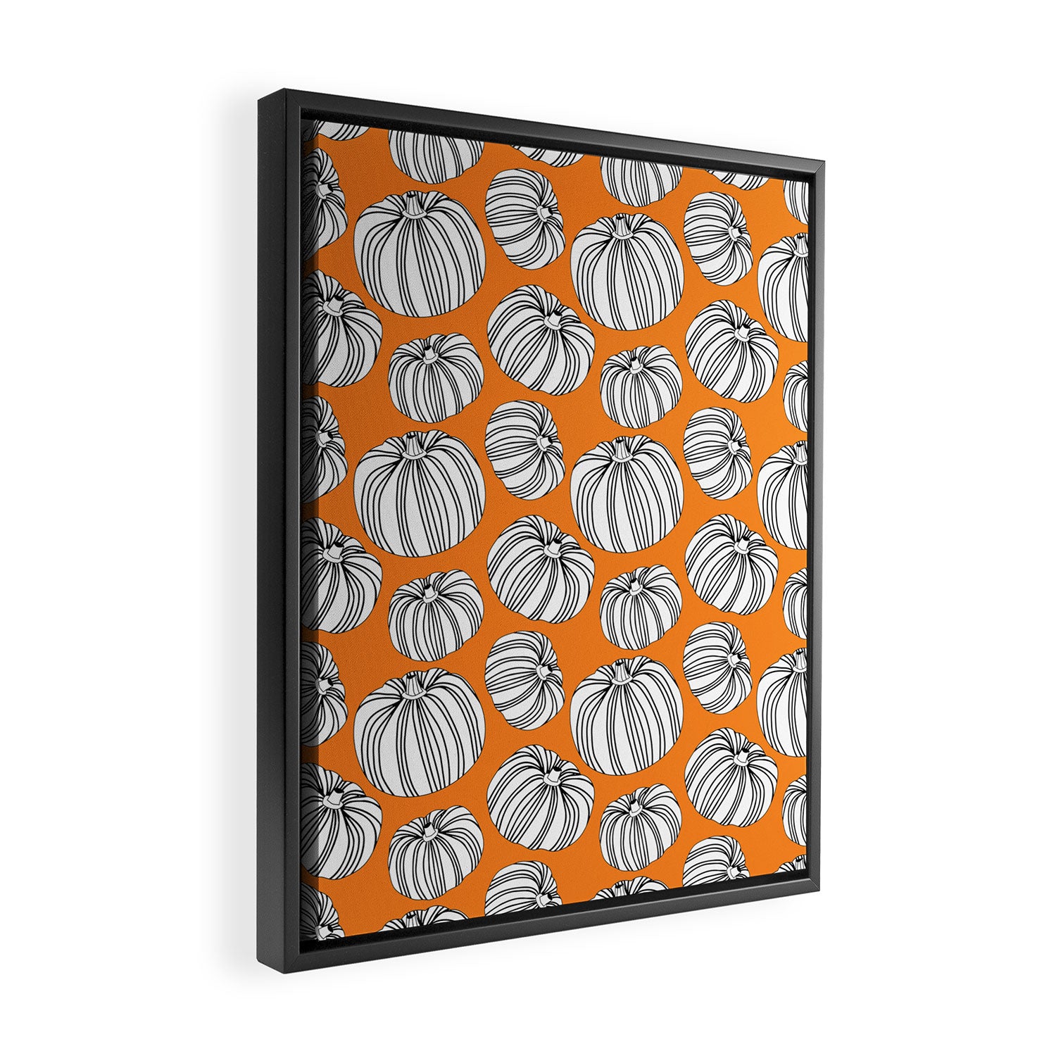 Autumn pumpkin vegetable art pattern Framed Canvas Print Gallery Image 2