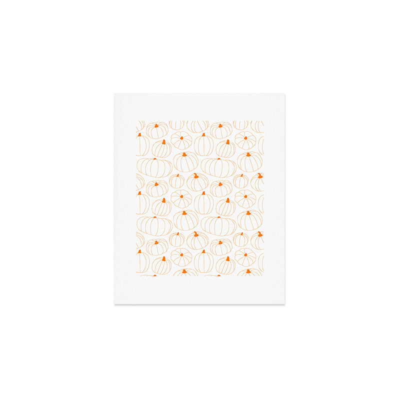 Autumn pumpkin vegetable pattern Art Print Gallery Image 1