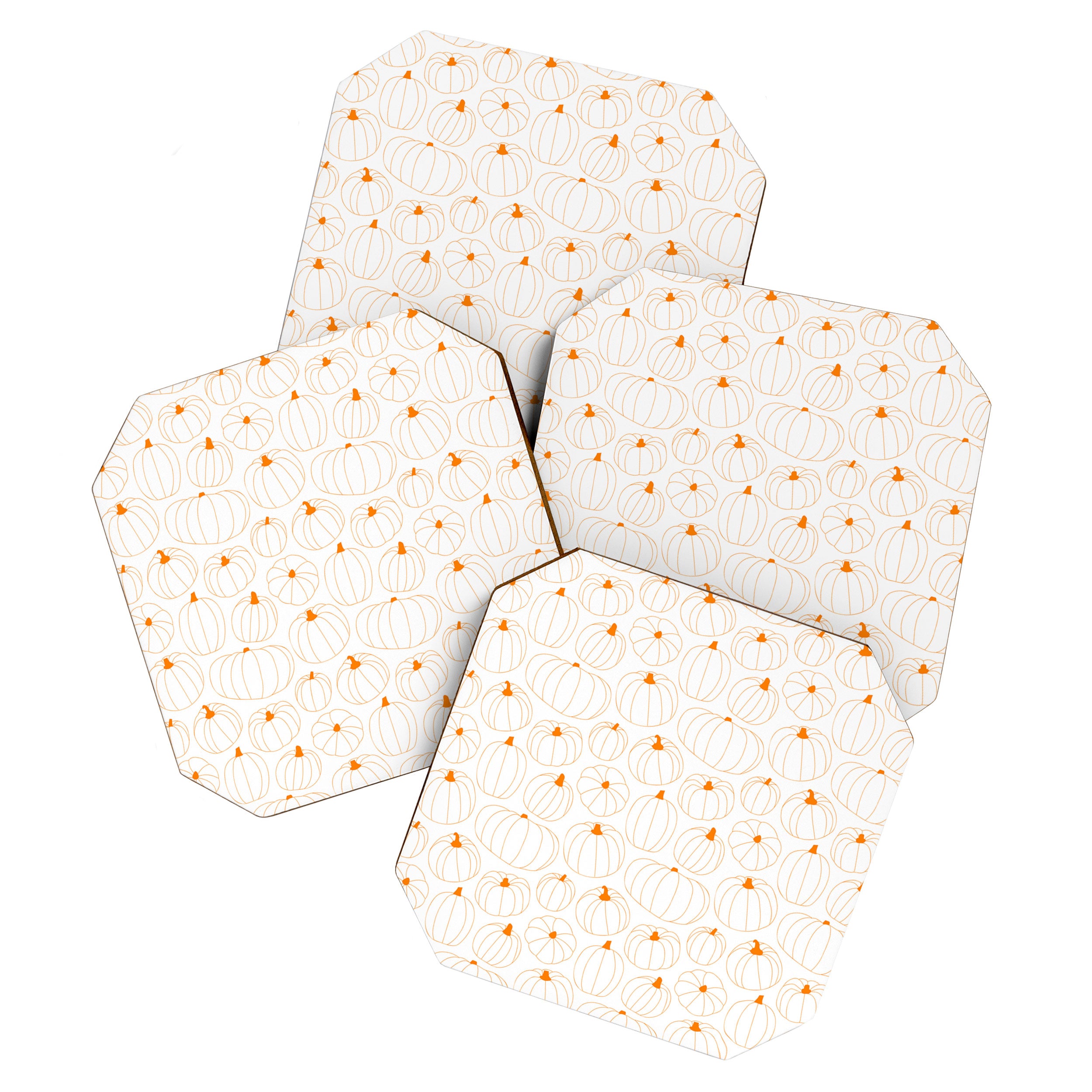 Autumn pumpkin vegetable pattern Coaster Gallery Image 1