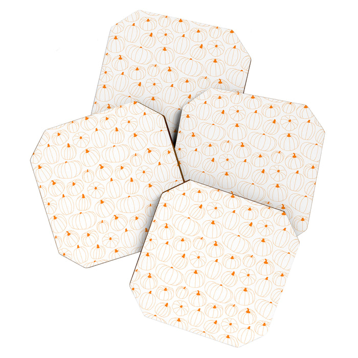 Autumn pumpkin vegetable pattern Coaster Gallery Image 1