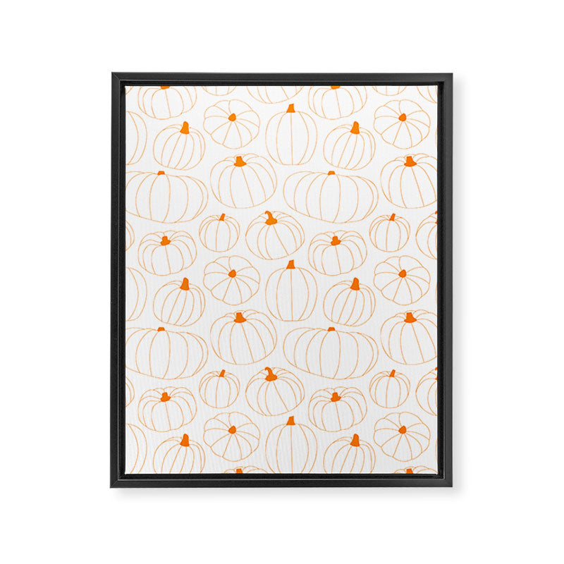 Autumn pumpkin vegetable pattern Framed Canvas Print Gallery Image 8