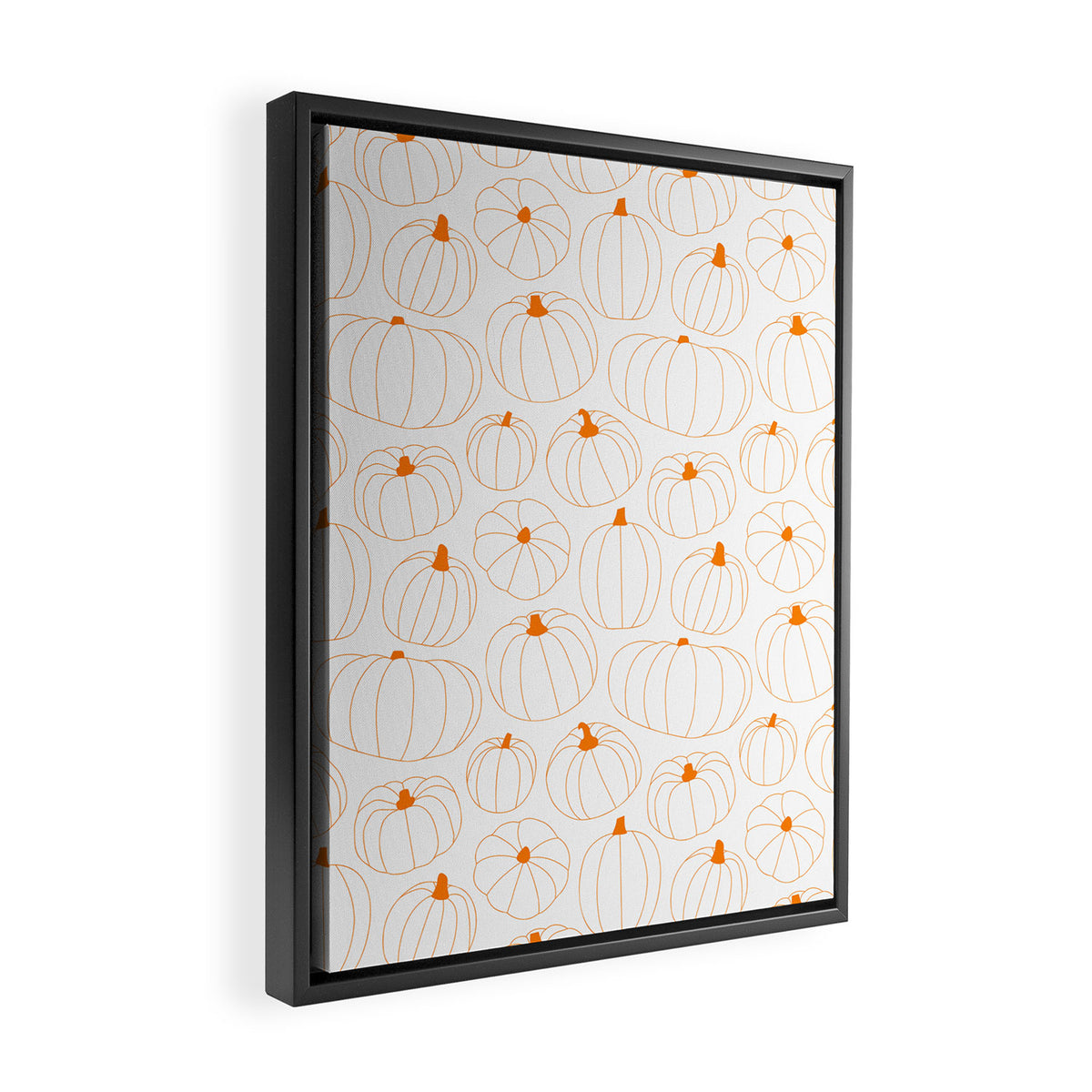 Autumn pumpkin vegetable pattern Framed Canvas Print Gallery Image 2
