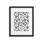 Black abstract flower art pattern Framed Art Print Gallery Image 6