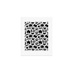 Black abstract organic shape doodle pattern Art Print Gallery Image 1