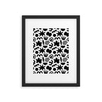 Black abstract organic shape doodle pattern Framed Art Print Gallery Image 6