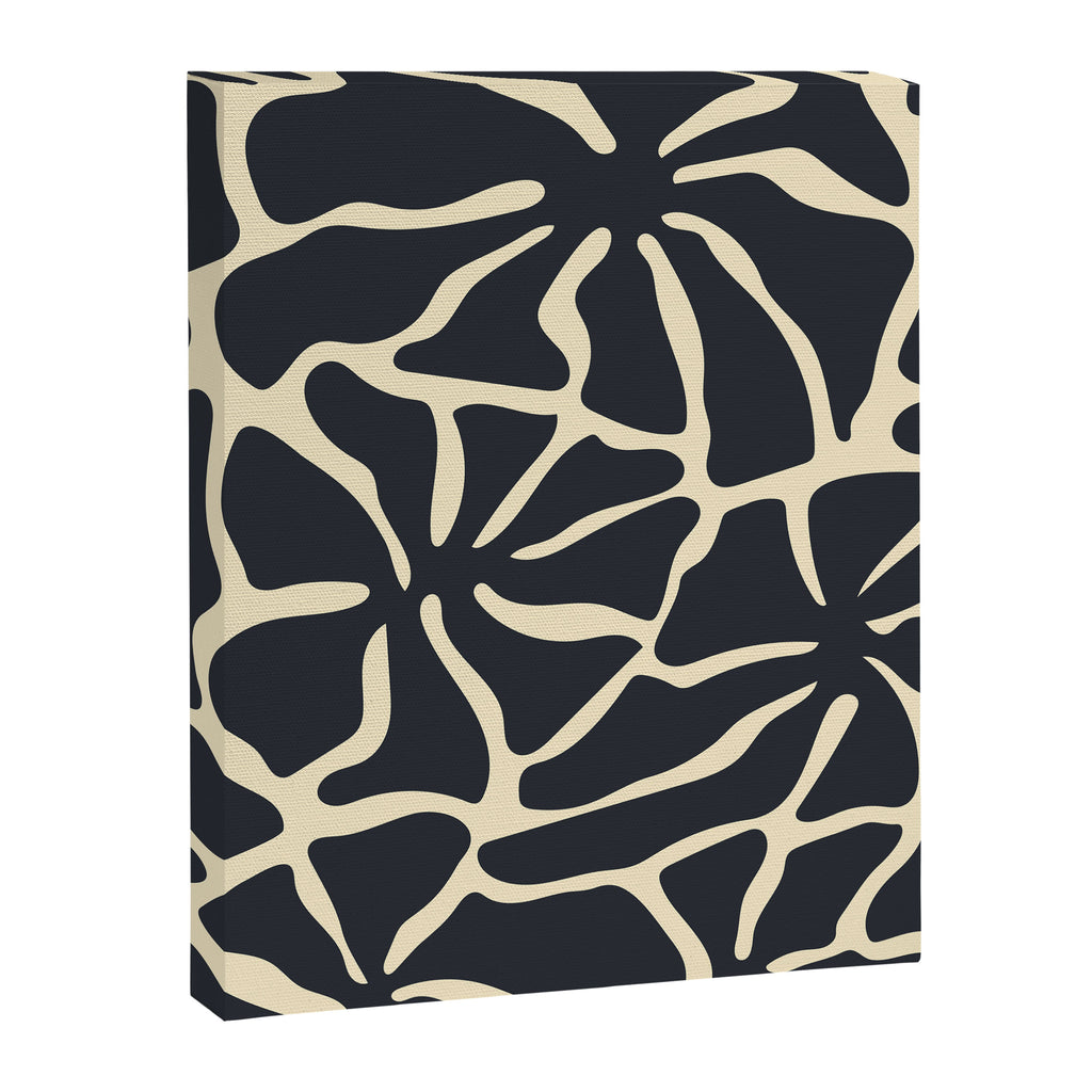 Black and white abstract flower art pattern Canvas Print Gallery Image 8