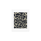 Black and white abstract flower art pattern Art Print Gallery Image 1