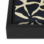 Black and white abstract flower art pattern Framed Canvas Print Gallery Image 3