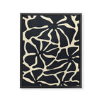 Black and white abstract flower art pattern Framed Canvas Print Gallery Image 8