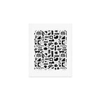 Black and white abstract organic shape pattern Art Print Gallery Image 1