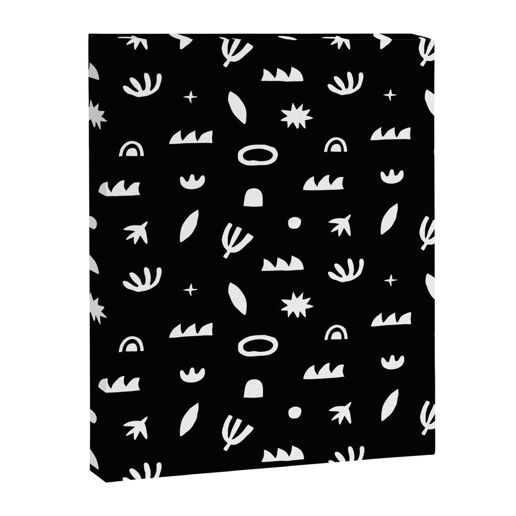Black and white abstract organic shape pattern Canvas Print Gallery Image 8