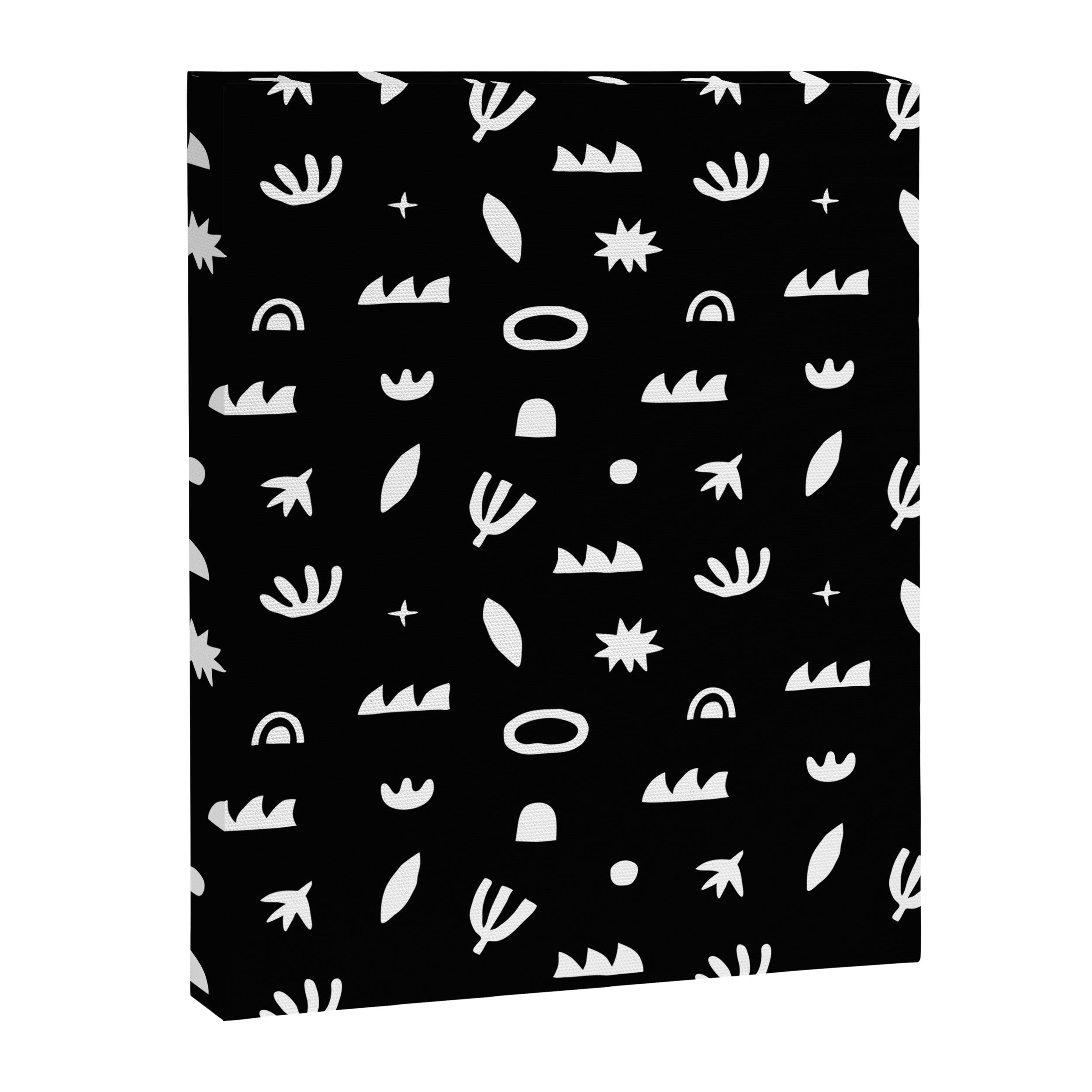 Black and white abstract organic shape pattern Canvas Print Gallery Image 8