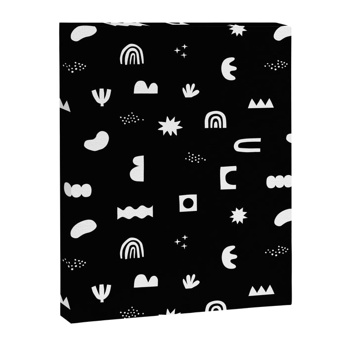 Black and white abstract organic shape pattern Canvas Print Gallery Image 1