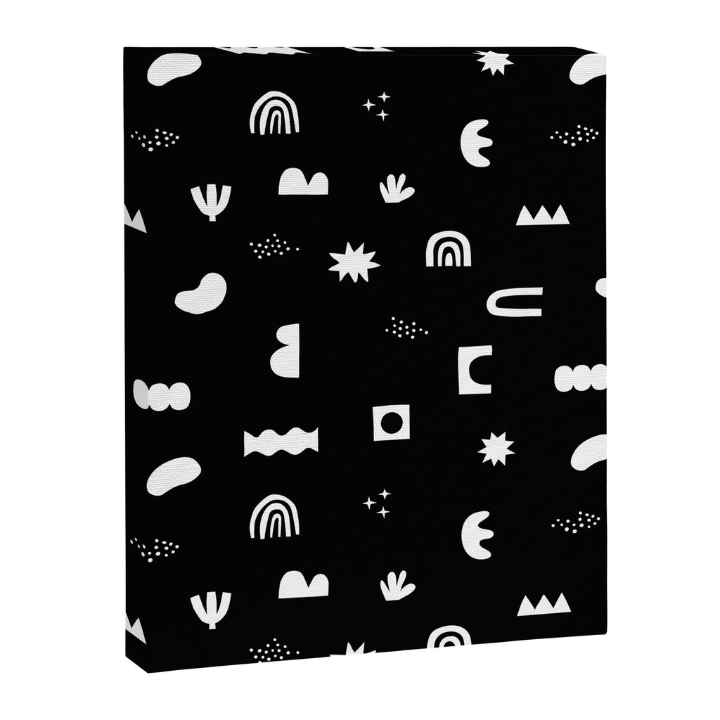 Black and white abstract organic shape pattern Canvas Print Gallery Image 8
