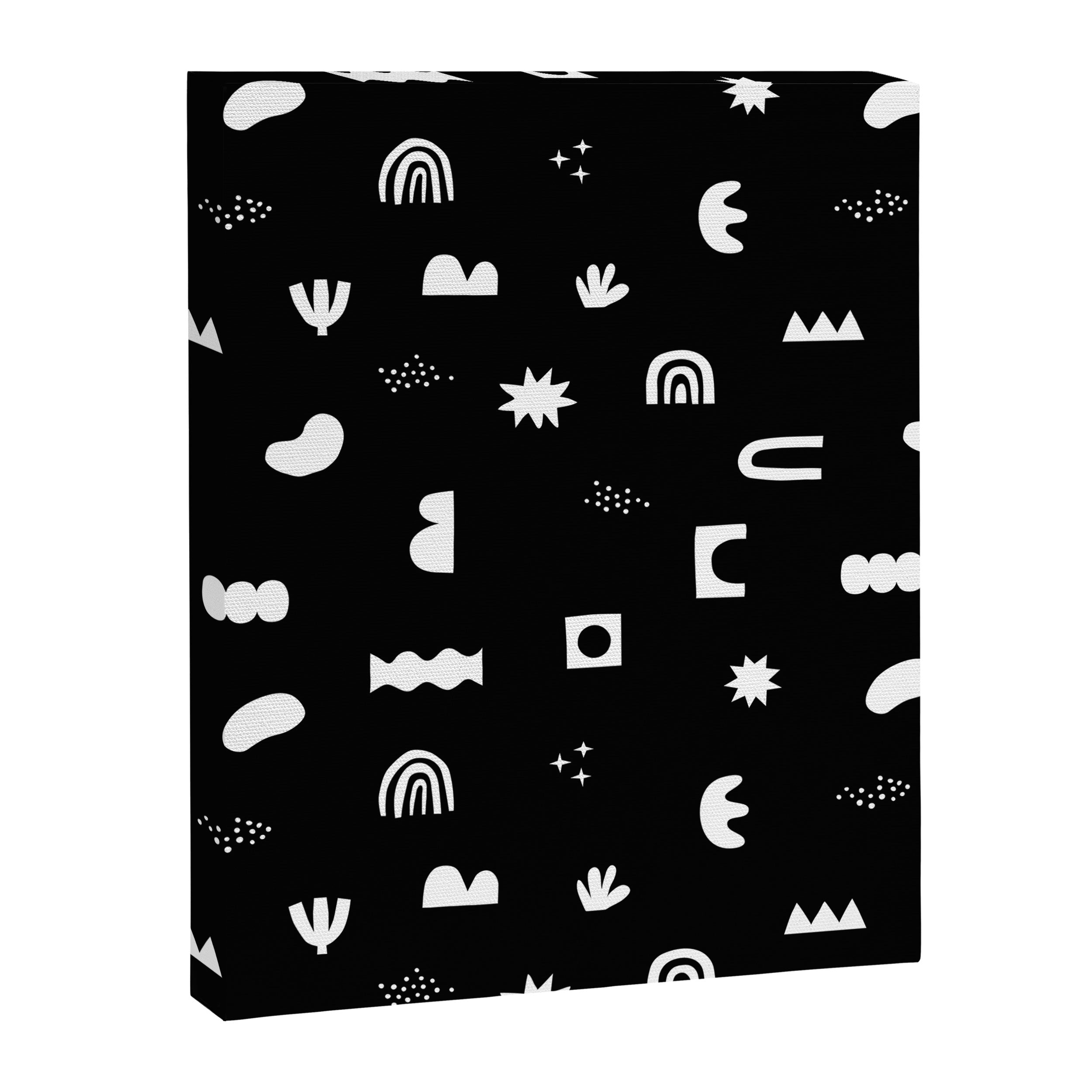Black and white abstract organic shape pattern Canvas Print Gallery Image 8