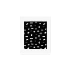 Black and white abstract organic shape pattern Art Print Gallery Image 1