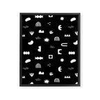 Black and white abstract organic shape pattern Framed Canvas Print Gallery Image 8