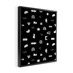 Black and white abstract organic shape pattern Framed Canvas Print Gallery Image 2