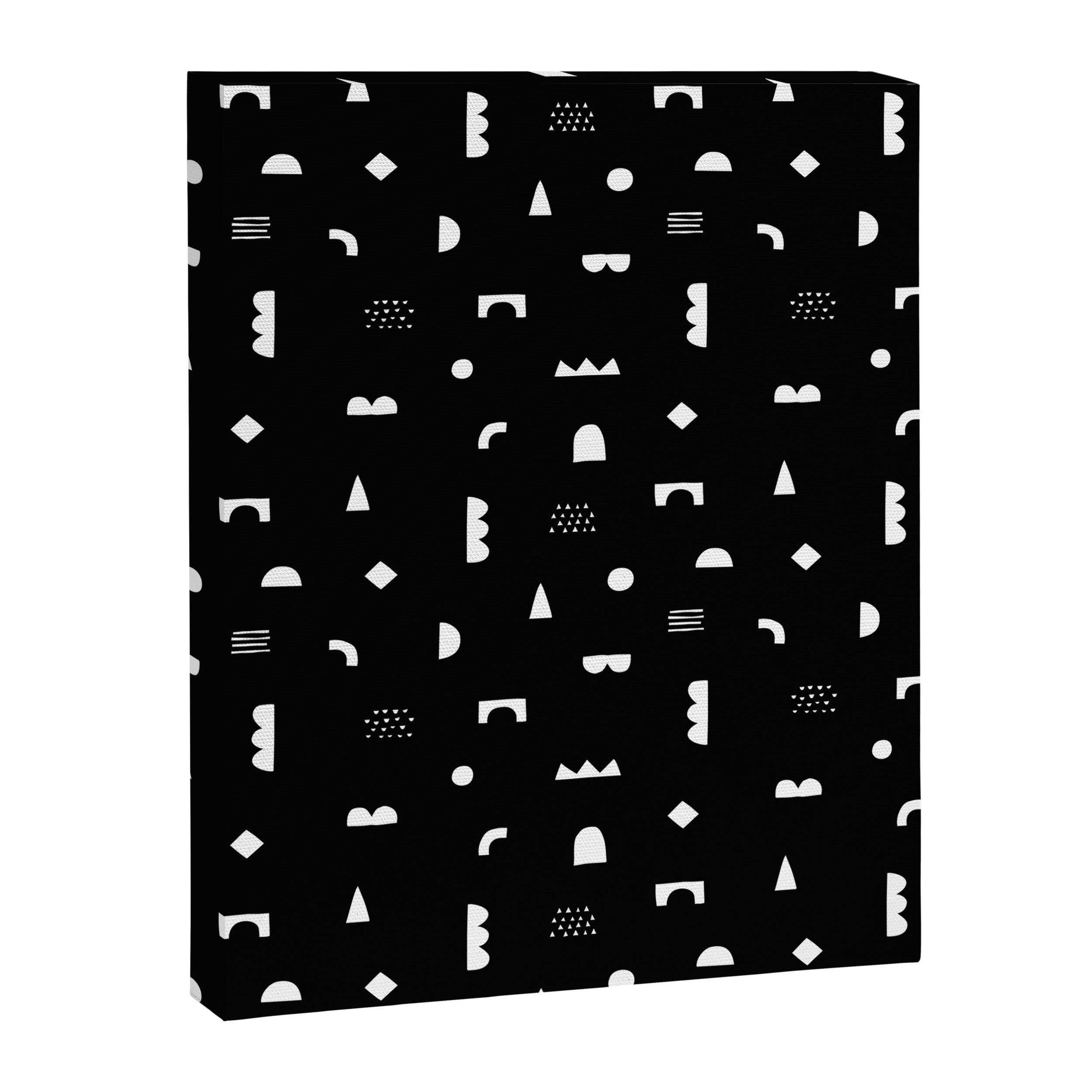 Black and white abstract organic shape pattern Canvas Print Gallery Image 8