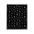 Black and white abstract organic shape pattern Framed Canvas Print Gallery Image 8