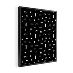 Black and white abstract organic shape pattern Framed Canvas Print Gallery Image 2