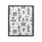 Black and white ancient greek statue pattern Framed Canvas Print Gallery Image 8