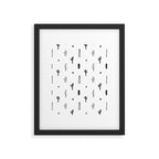Black and white cactus plant pattern art Framed Art Print Gallery Image 6